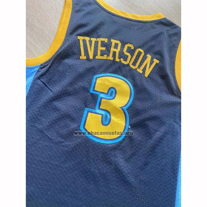 Camiseta Denver Nuggets Allen Iverson NO 3 Mitchell & Ness 2006-07 Azul2
